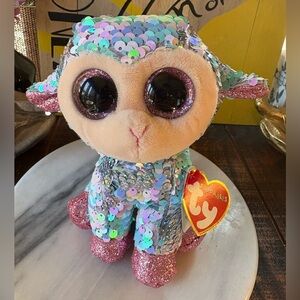 LAMB Beanie Boo Sequin🌷TULIP🌷Rare Colorful Iridescence TY Plush 🐑